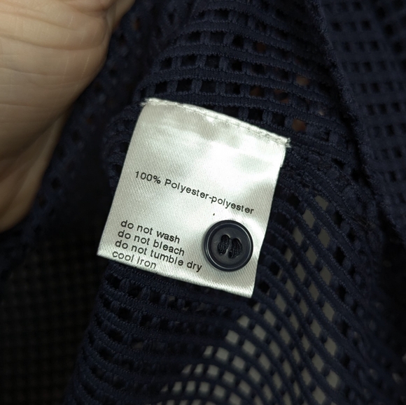 NWT Akris Punto Navy Techno Grid Collared Blouse - Picture 8 of 9